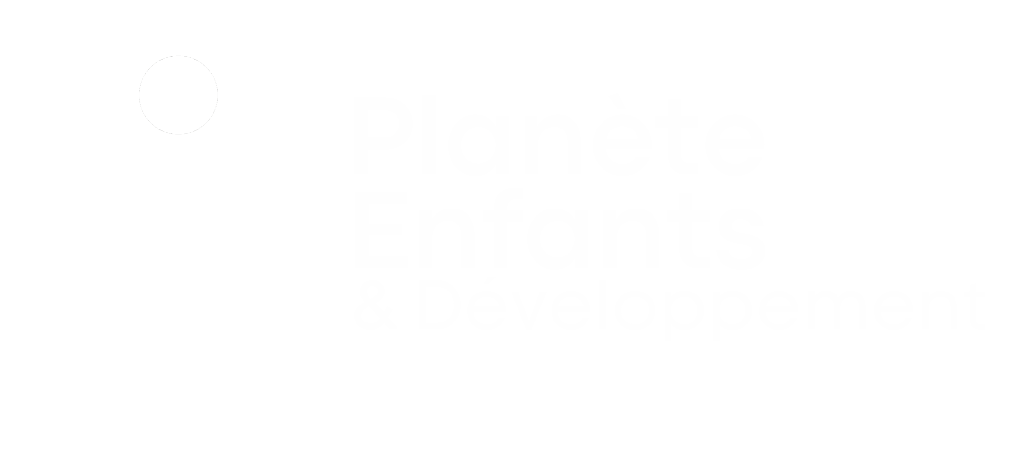 Logo blanc Planète Enfants & Développement