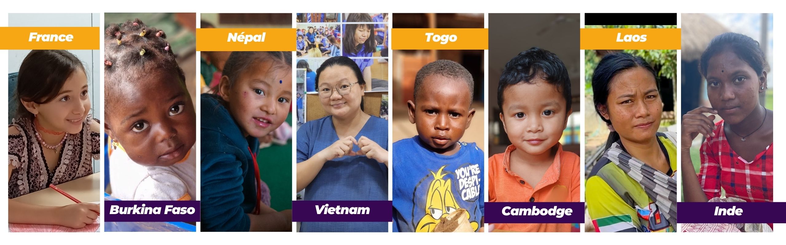 Les pays d'intervention de Planète Enfants & Développement